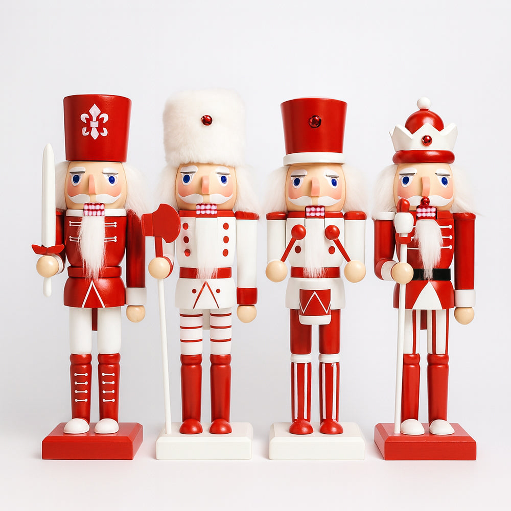 Wooden Nutcracker Figurines – Set of 4