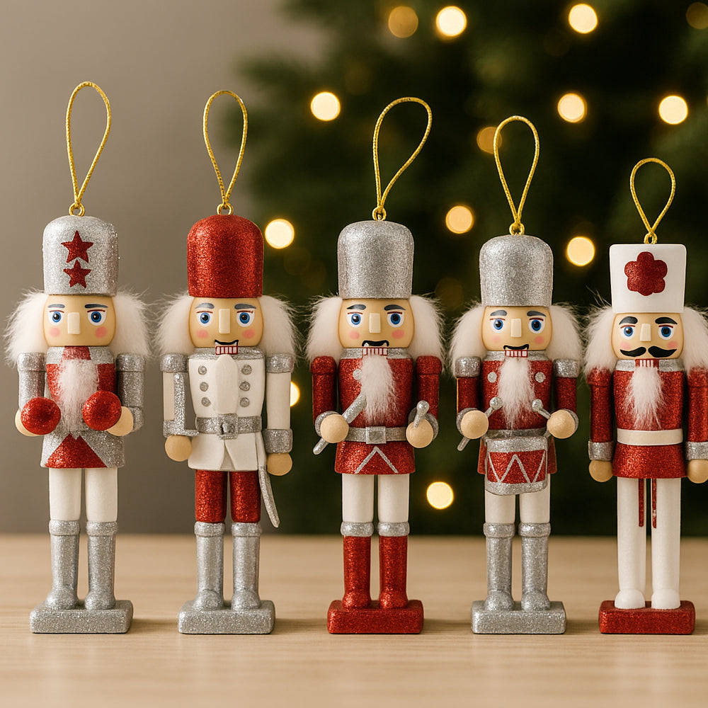 Wooden Nutcracker Figurines – Set of 5