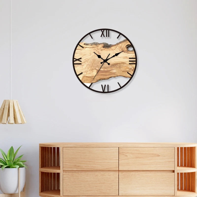 Wooden Wall Clock - Transparent Design - Minimalist Style - Home Decor - Image 2
