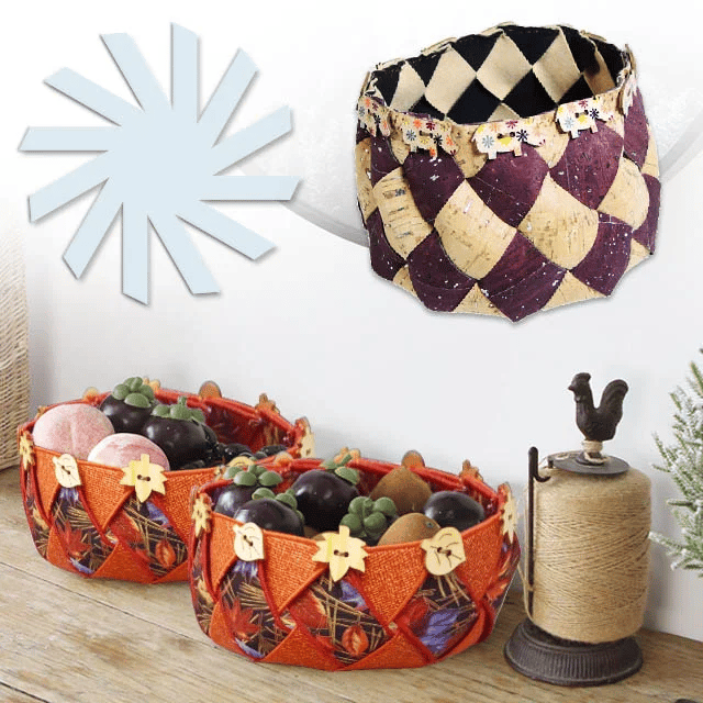 Woven Fabric Storage Basket Sewing Template