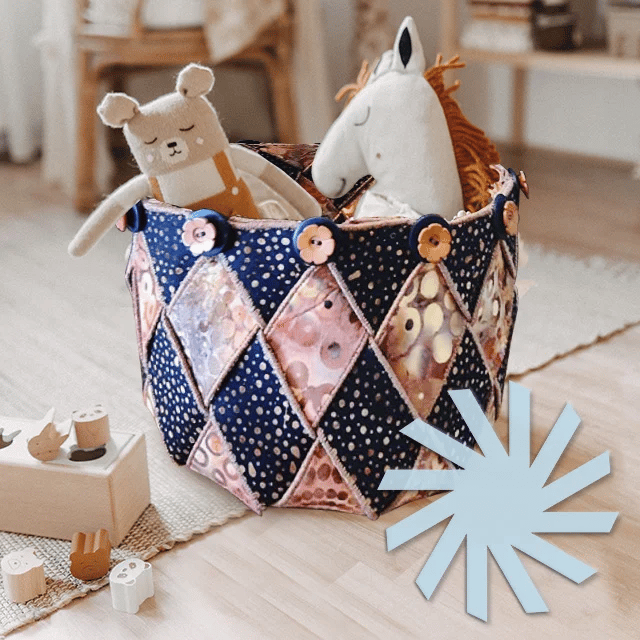 Woven Fabric Storage Basket Sewing Template