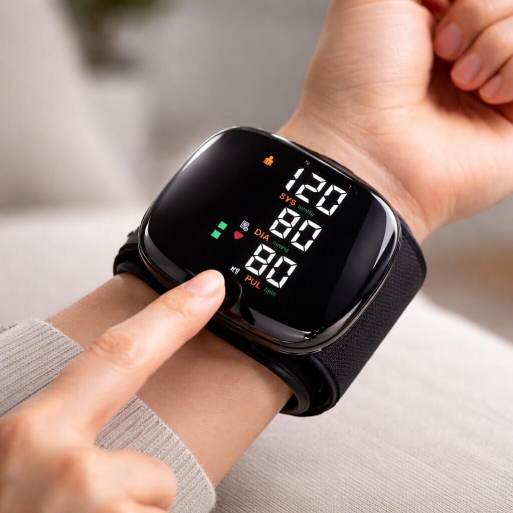 Wrist Blood Pressure Monitor | Touch Display with Voice Function | Rechargeable | Vitalensa