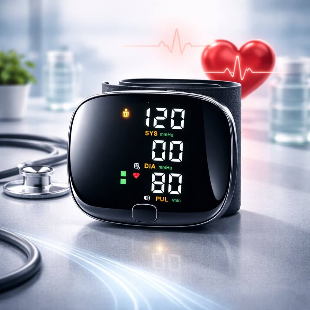 Wrist Blood Pressure Monitor | Touch Display with Voice Function | Rechargeable | Vitalensa